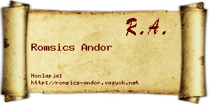 Romsics Andor névjegykártya