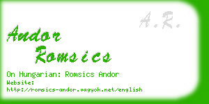 andor romsics business card